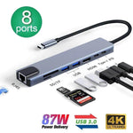 8-in-1 USB-C Hub – 4K Thunderbolt 3 Docking Station & Laptop Adapter - OneSmartZone