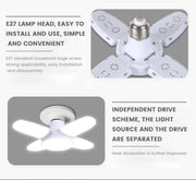 28W Foldable LED Bulb – E27 | 6500K White Light for Home, Warehouse & Garage - OneSmartZone