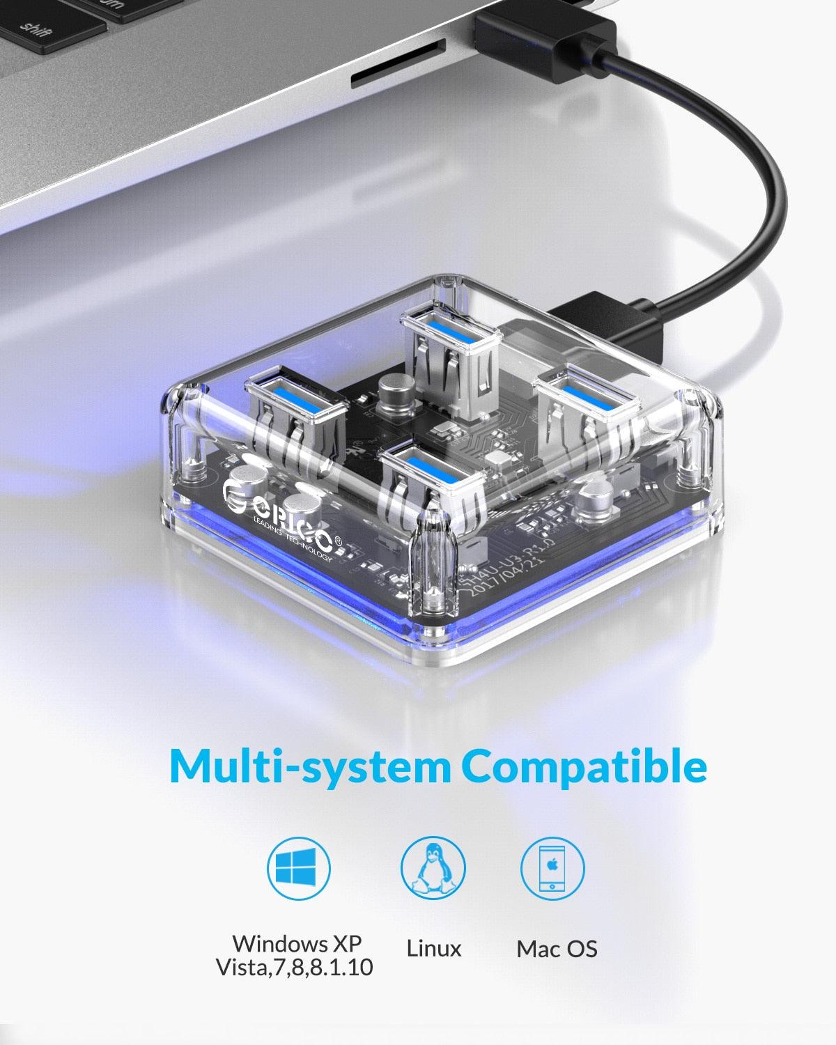 Clear USB Hub 4-Port