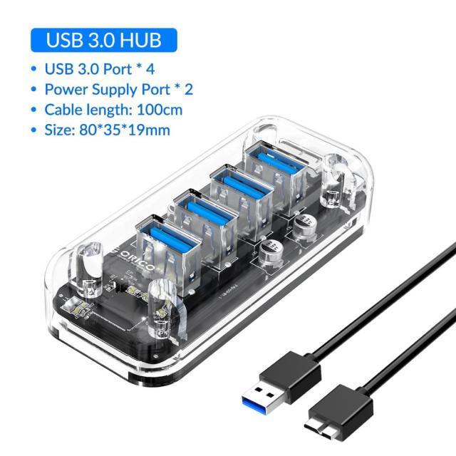 Clear USB Hub 4-Port