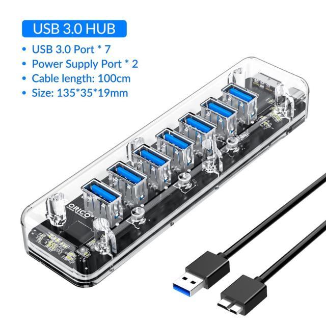 Clear USB Hub 4-Port