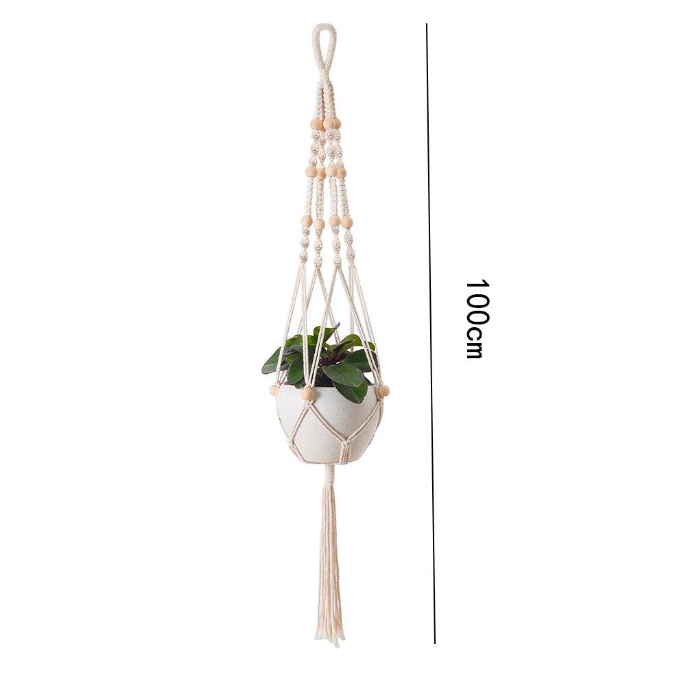 Macrame Hanging Plant Holder – Handwoven Decorative Planter - OneSmartZone