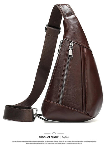 WESTAL Genuine Leather Sling Bag – Casual Crossbody Shoulder & Messenger Bag for Men - OneSmartZone