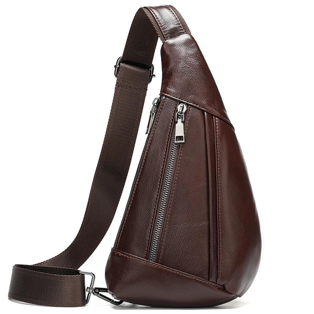 WESTAL Genuine Leather Sling Bag – Casual Crossbody Shoulder & Messenger Bag for Men - OneSmartZone