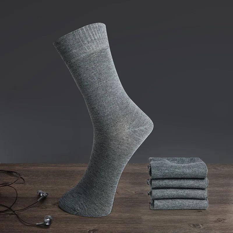 Emilback 5 Pairs Men's Business Bamboo Dress Socks – Soft, Antibacterial, Breathable - OneSmartZone