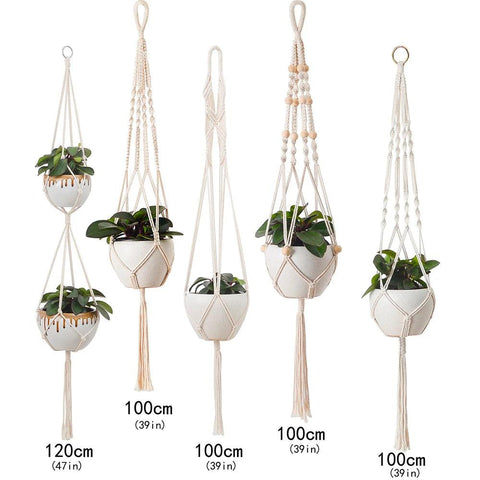 Macrame Hanging Plant Holder – Handwoven Decorative Planter - OneSmartZone