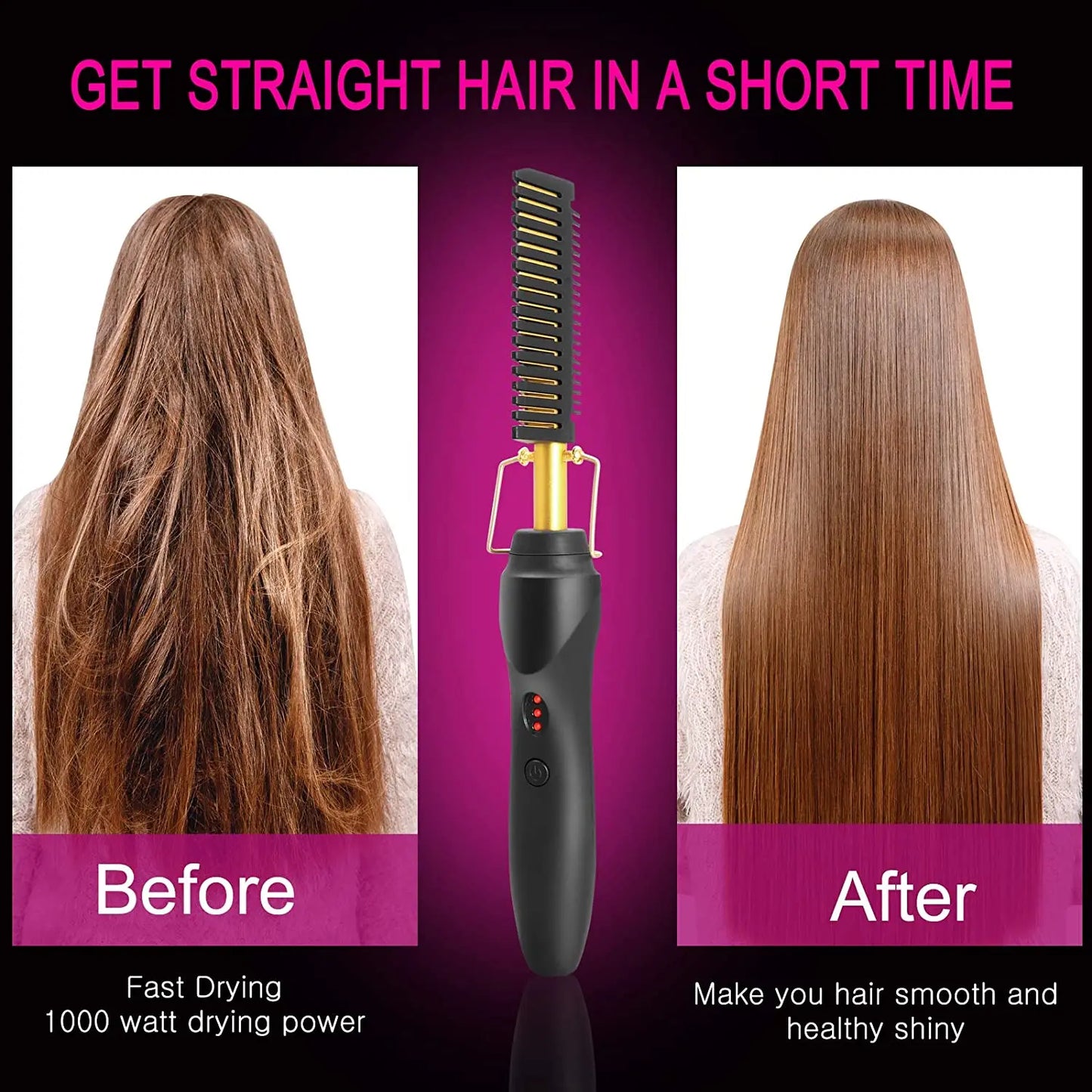 Hot Comb Brush 2-in-1