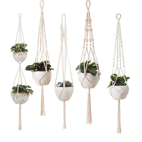 Macrame Hanging Plant Holder – Handwoven Decorative Planter - OneSmartZone