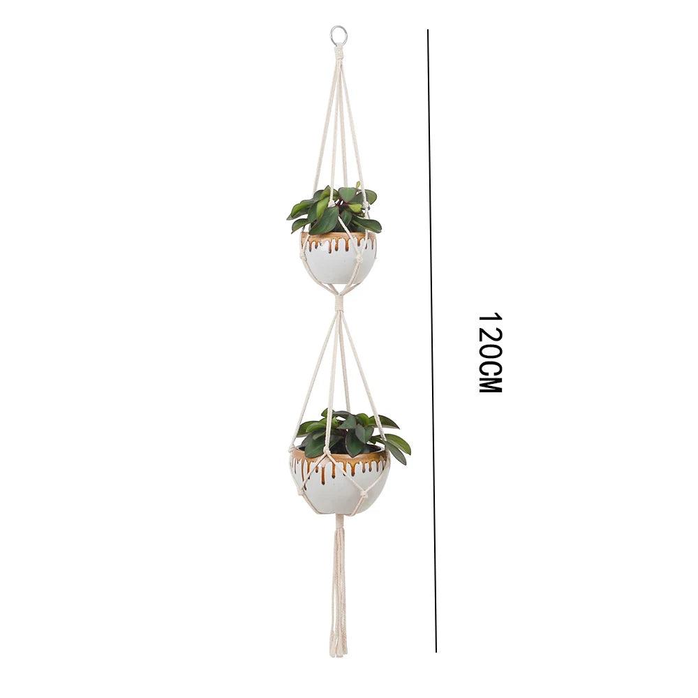 Macrame Hanging Plant Holder – Handwoven Decorative Planter - OneSmartZone