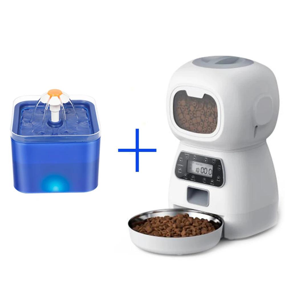 Smart Automatic Pet Feeder & Water Dispenser – 3.5L Food & 2L Water Fountain (WiFi Tuya) - OneSmartZone