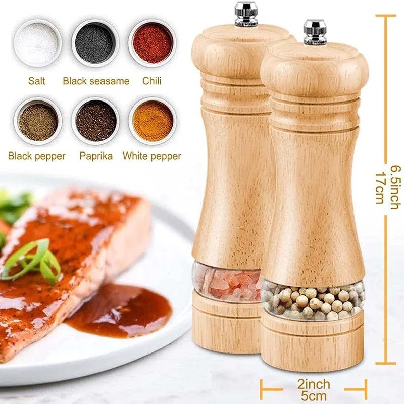 Manual Pepper Grinder Wooden Salt & Pepper Mills – Multi-purpose Spice Tool for Kitchen - OneSmartZone