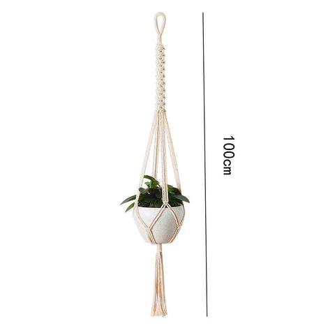 Macrame Hanging Plant Holder – Handwoven Decorative Planter - OneSmartZone