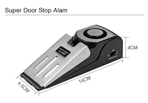 FUERS Wireless Door Stop Alarm System - 120dB Loud Home Security Anti-Theft Door Block - OneSmartZone