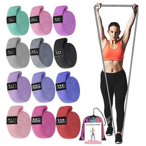 Fitness Long Resistance Bands Set – Fabric Elastic Booty Bands for Home Gym - OneSmartZone