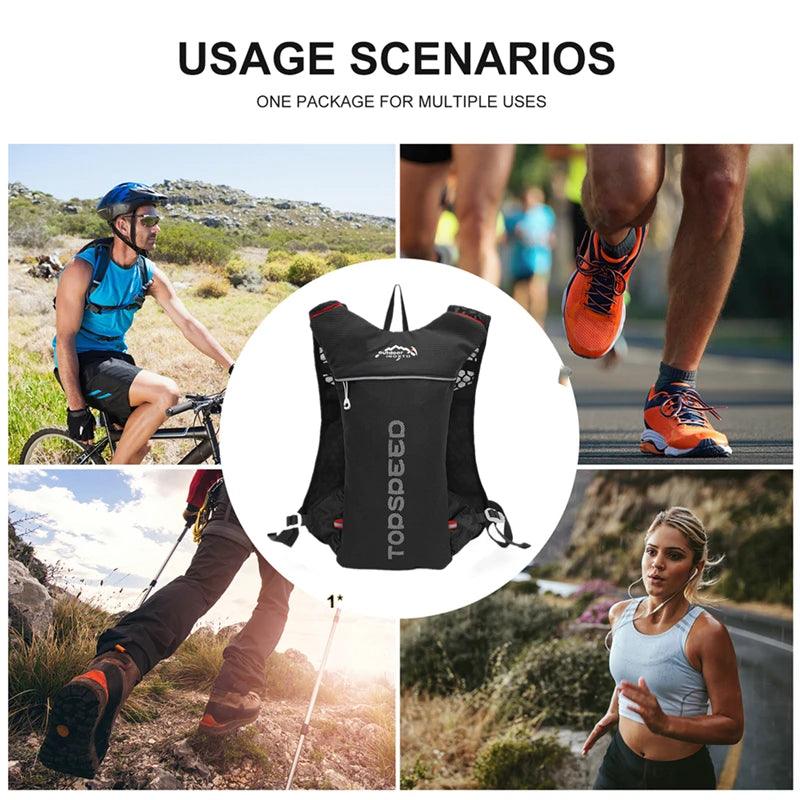 5L Ultralight Hydration Running Vest – Breathable Marathon & Cycling Backpack with 500ML Water Bottle - OneSmartZone