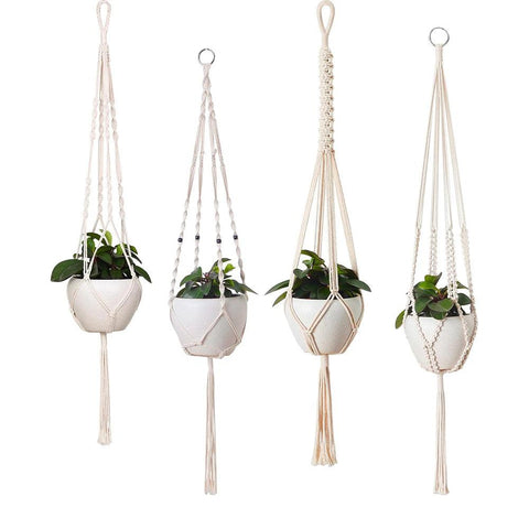 Macrame Hanging Plant Holder – Handwoven Decorative Planter - OneSmartZone