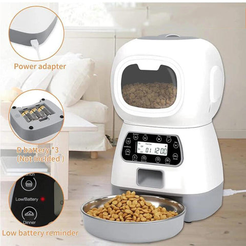 Smart Automatic Pet Feeder & Water Dispenser – 3.5L Food & 2L Water Fountain (WiFi Tuya) - OneSmartZone