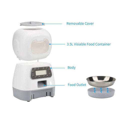 Smart Automatic Pet Feeder & Water Dispenser – 3.5L Food & 2L Water Fountain (WiFi Tuya) - OneSmartZone