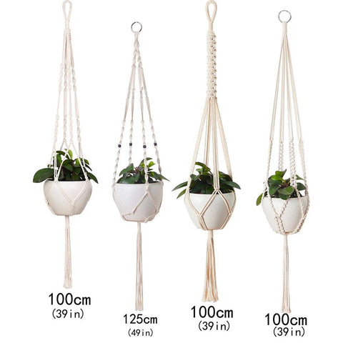 Macrame Hanging Plant Holder – Handwoven Decorative Planter - OneSmartZone