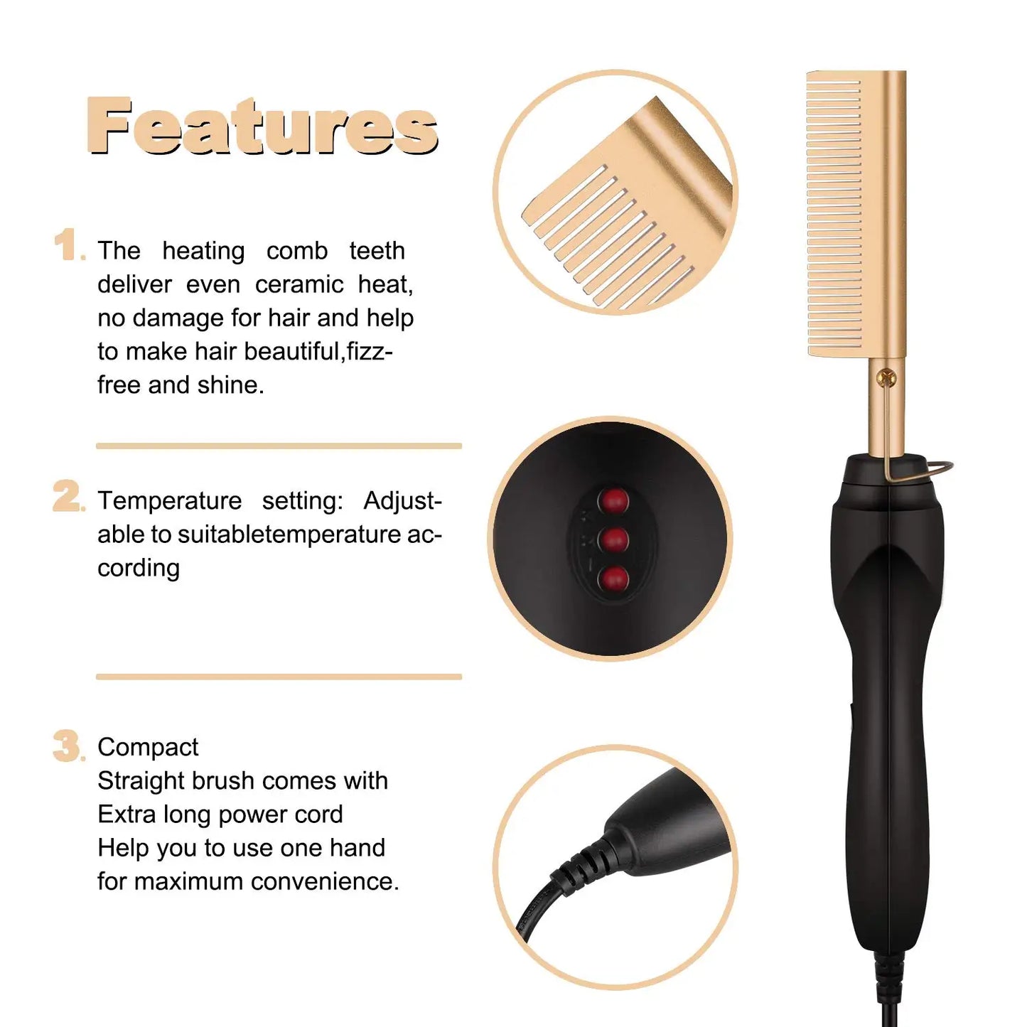 Hot Comb Brush 2-in-1