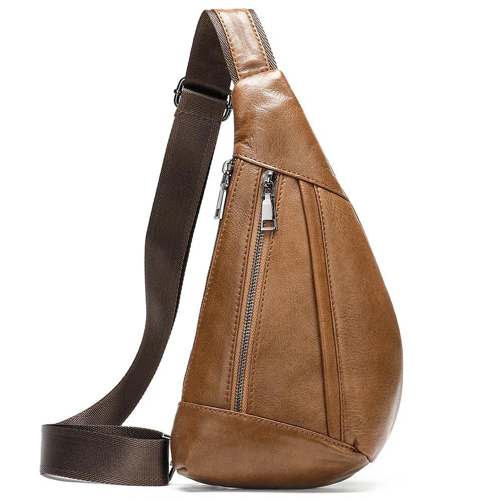 WESTAL Genuine Leather Sling Bag – Casual Crossbody Shoulder & Messenger Bag for Men - OneSmartZone