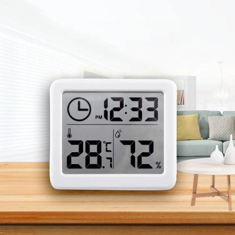 Digital Clock with Temperature & Humidity - Desk & Wall Clock for Home, Kitchen, Office - OneSmartZone