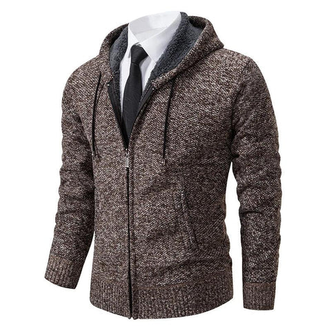 Men's Casual Sports Jacket - Autumn & Winter Fleece Zipper Cardigan with Stand Collar - OneSmartZone