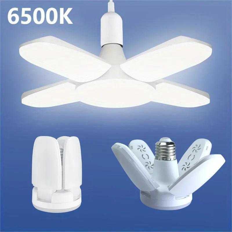 28W Foldable LED Bulb – E27 | 6500K White Light for Home, Warehouse & Garage - OneSmartZone