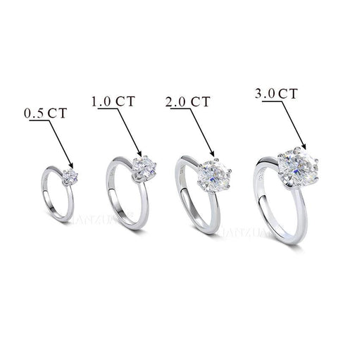 Moissanite Engagement Ring – 925 Sterling Silver, D Color, Multiple Carat Options - OneSmartZone