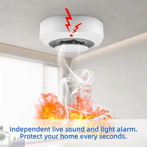 Independent Smoke Detector Sensor for Home & Warehouse Security – Smart Fire Alarm with Replaceable Battery - OneSmartZone