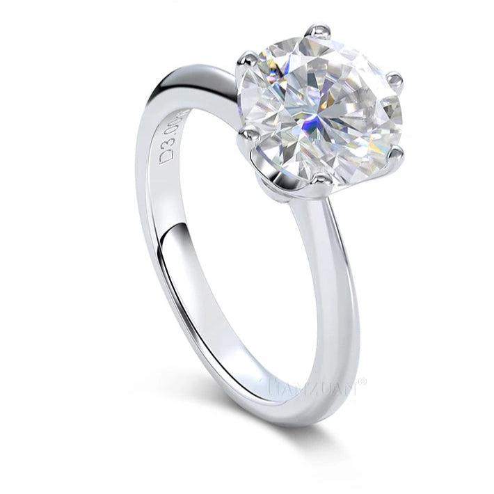 Moissanite Engagement Ring – 925 Sterling Silver, D Color, Multiple Carat Options - OneSmartZone