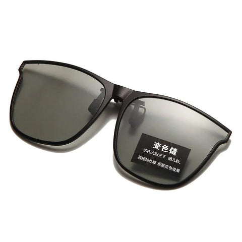 Polarized Clip-On Sunglasses – Anti-Glare, Night Vision, Vintage Square - OneSmartZone