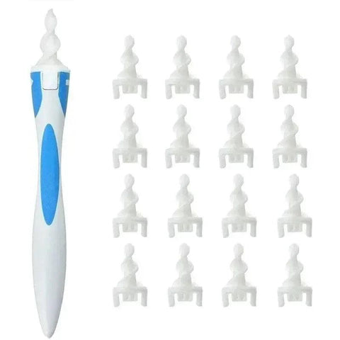 Ear Wax Remover Tool - Soft Silicone Cleaner with 16 Replacement Tips - OneSmartZone