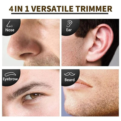 4-in-1 Rechargeable Nose & Beard Trimmer for Men – Ear, Eyebrow & Nose Hair Removal Clean Machine - OneSmartZone