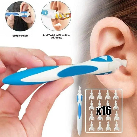 Ear Wax Remover Tool - Soft Silicone Cleaner with 16 Replacement Tips - OneSmartZone