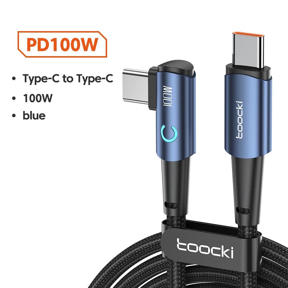 Toocki PowerBend 90° – 100W Fast Charging USB-C Cable - OneSmartZone