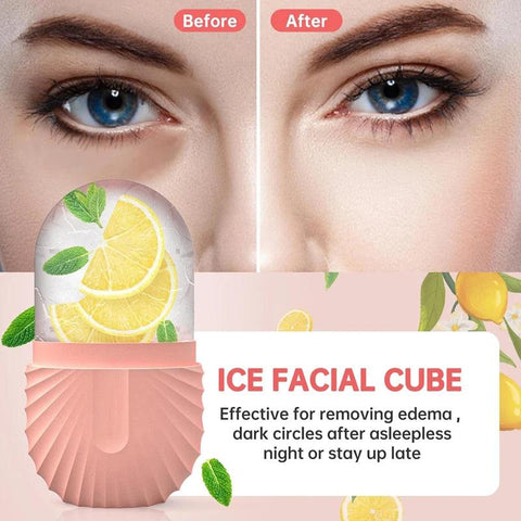 Ice Face Roller & Silicone Ice Cube Mold – Reduce Puffiness & Tighten Pores for Glowing Skin - OneSmartZone