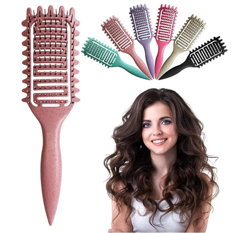 Curly Hair & Beard Styling Brush – Hollow Out Detangling & Curl Defining Multi-Purpose Comb - OneSmartZone