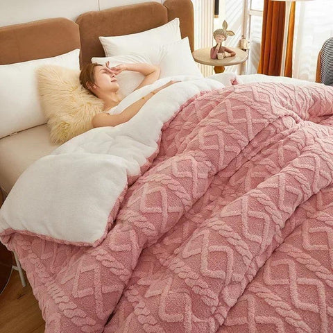 Super Thick Winter Blanket – Artificial Lamb Cashmere Weighted Comforter - OneSmartZone