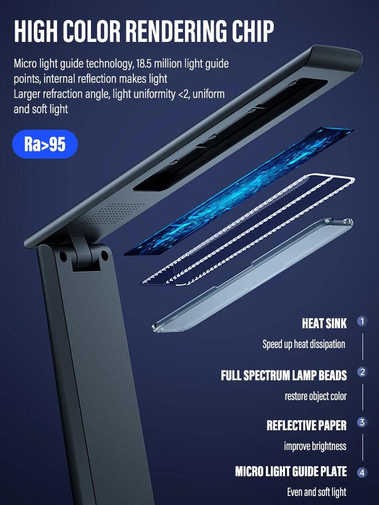 LED Folding Desk Lamp – USB Rechargeable, Touch Control, Dimmable, Eye Protection - OneSmartZone