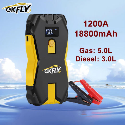 GKFLY Portable Car Jump Starter – 1200A 12V Petrol & Diesel Vehicle Battery Charger Power Bank - OneSmartZone