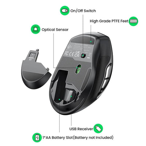 UGREEN SilentPro™ – Ergonomic Wireless Mouse with 4000 DPI - OneSmartZone