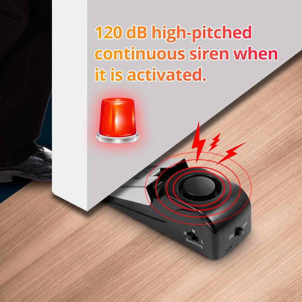 FUERS Wireless Door Stop Alarm System - 120dB Loud Home Security Anti-Theft Door Block - OneSmartZone