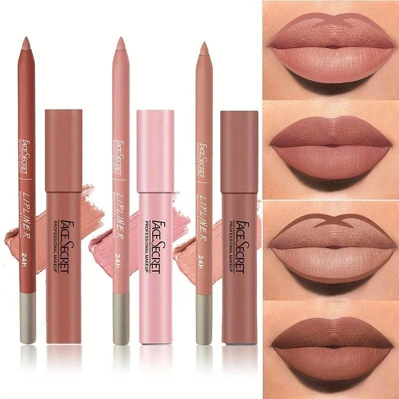 Matte Lipliner & Lipstick Set - Waterproof, Long-Lasting Soft Matte Lip Makeup - OneSmartZone