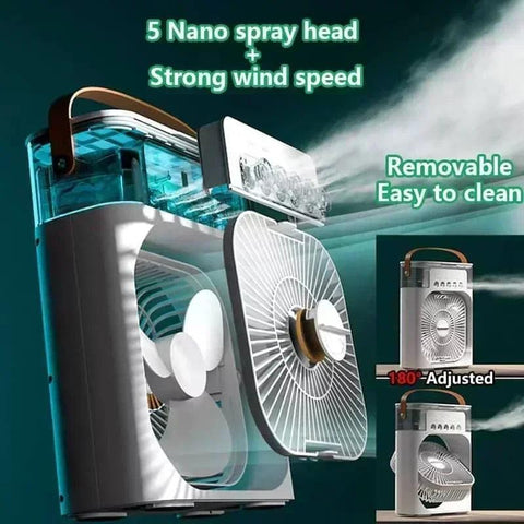 3-in-1 Mini Air Cooler – Portable Fan, Air Conditioner & Humidifier with LED Night Light - OneSmartZone