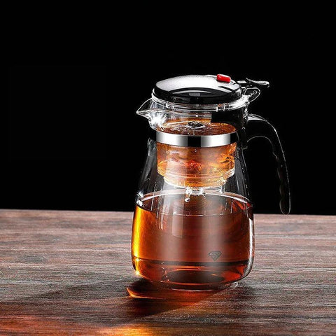 Heat-Resistant Glass Teapot – One-Click Filter Tea Maker & Coffee Pot - OneSmartZone