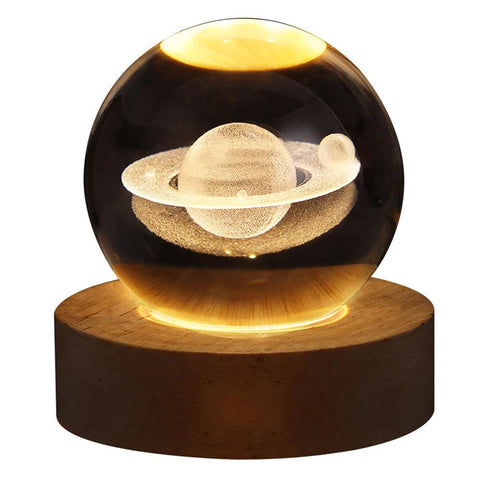 Unique 3D Crystal Ball Lamp with Galaxy & Planetary Projections – USB Night Light Plasma Ball for Cozy Atmosphere - OneSmartZone