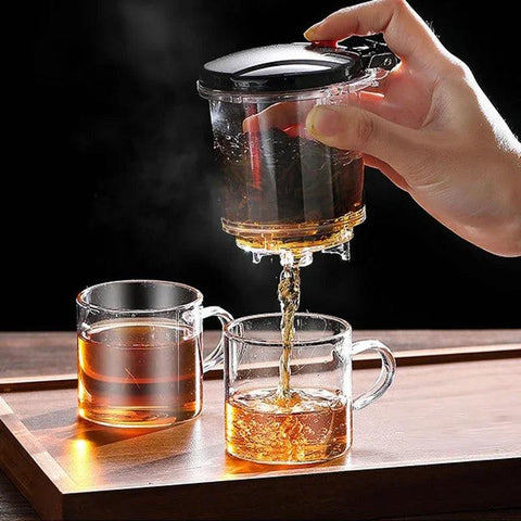 Heat-Resistant Glass Teapot – One-Click Filter Tea Maker & Coffee Pot - OneSmartZone