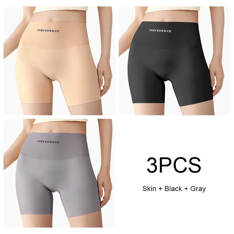 3PCS Plus-Size Protective Seamless Shorts – Ice Silk Safety Shorts for Women - OneSmartZone