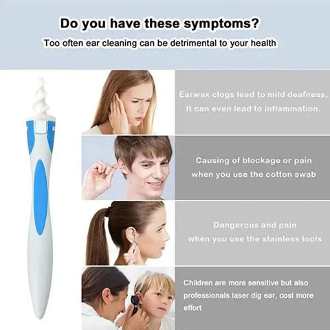 Ear Wax Remover Tool - Soft Silicone Cleaner with 16 Replacement Tips - OneSmartZone